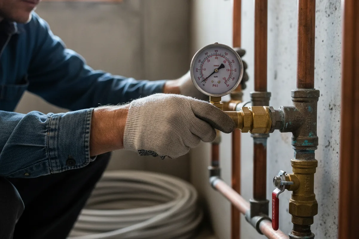 Pressure testing a repaired line during Water Line Repair in Culver City